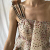One shoulder and embroidered overlap seer bustier dress's detail